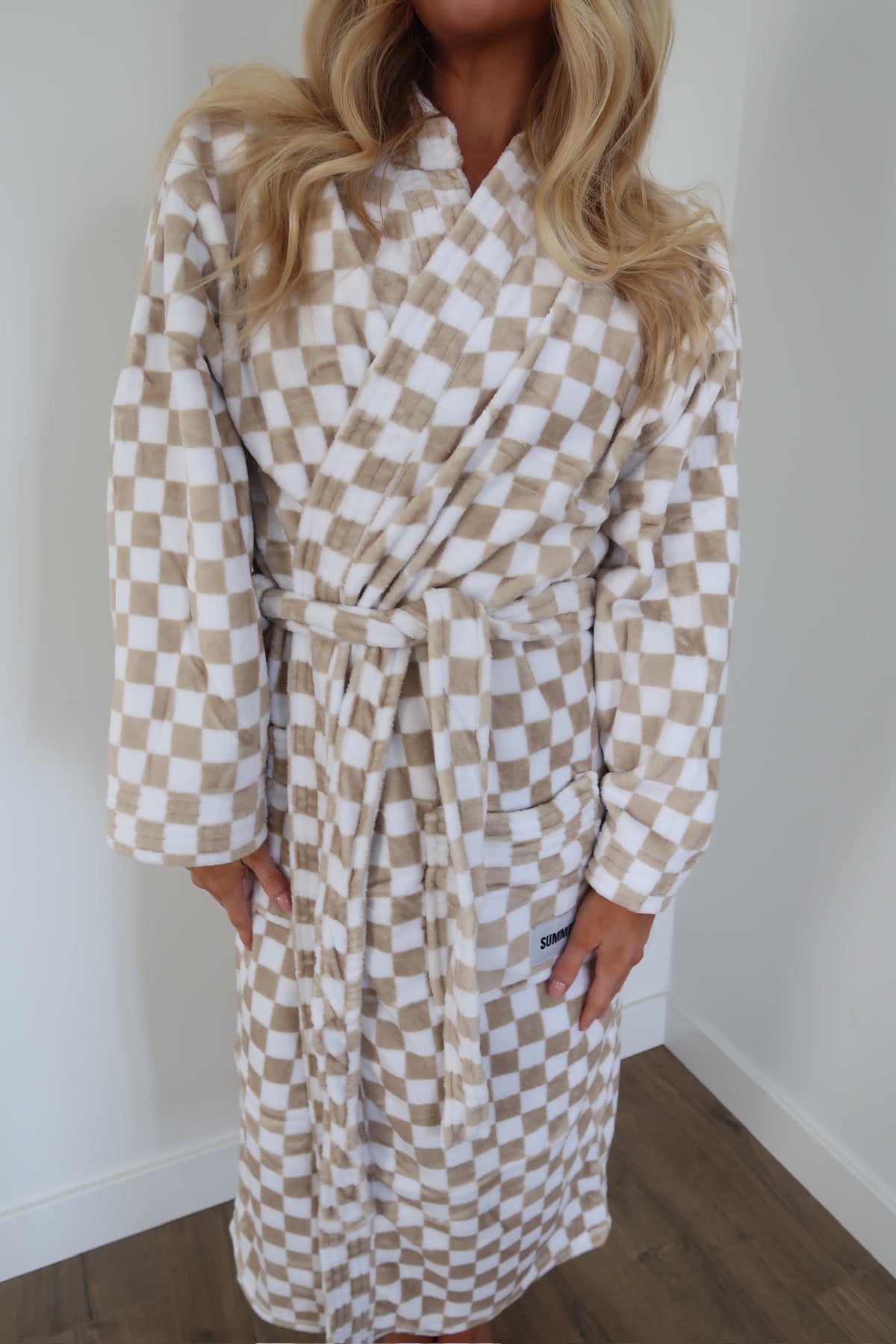 TAN CHECK ROBE